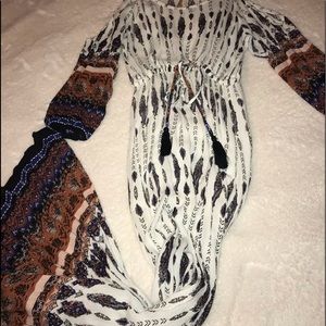 Mid-Sleeve Boho Dress